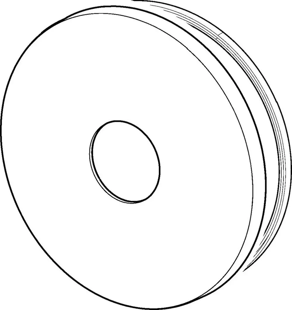 Rundes Produkt mit zentralem Loch und flacher Oberfläche, möglicherweise eine Rosette. Hergestellt von HANSA.